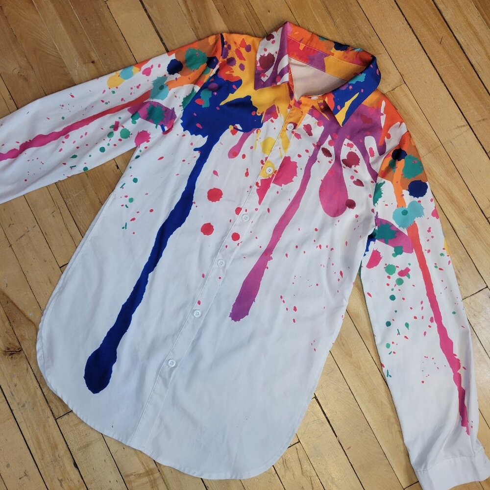 Greathe Paint Splatter Shirt — Wearable Art in XS‎